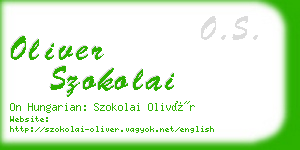 oliver szokolai business card